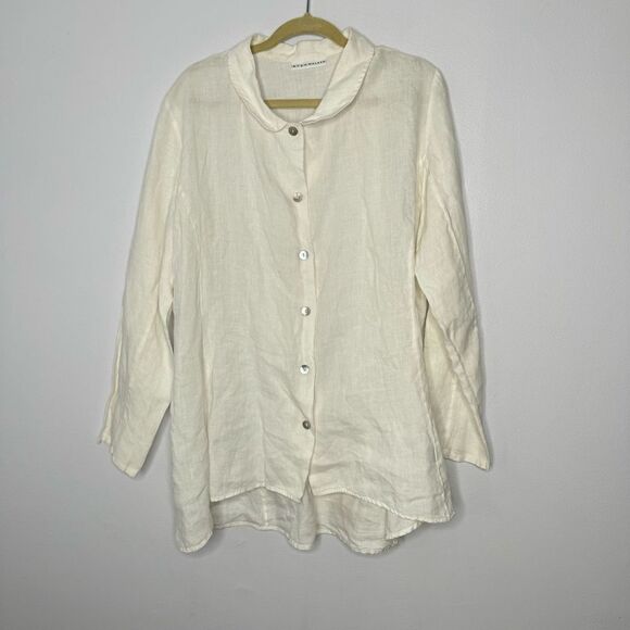 Bryn Walker 100% Linen put down shirt size large - Picture 1 of 7